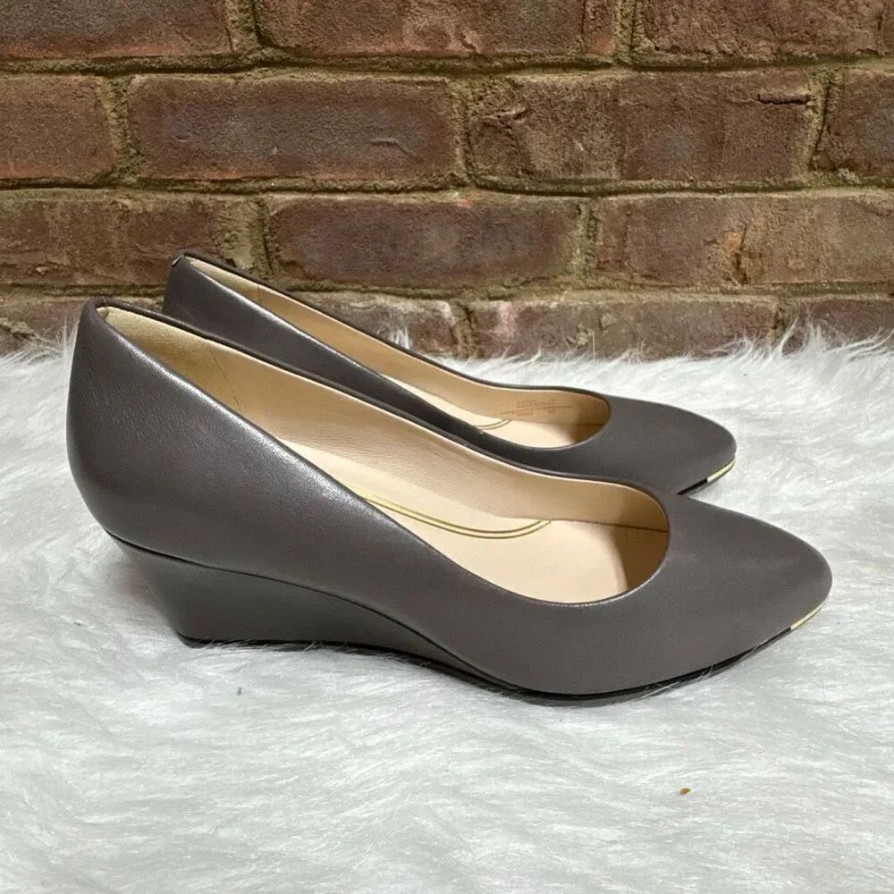 Cole Haan Grand Ambition Womens Size 9B Slip On Pointed Wedge W15849 Gray